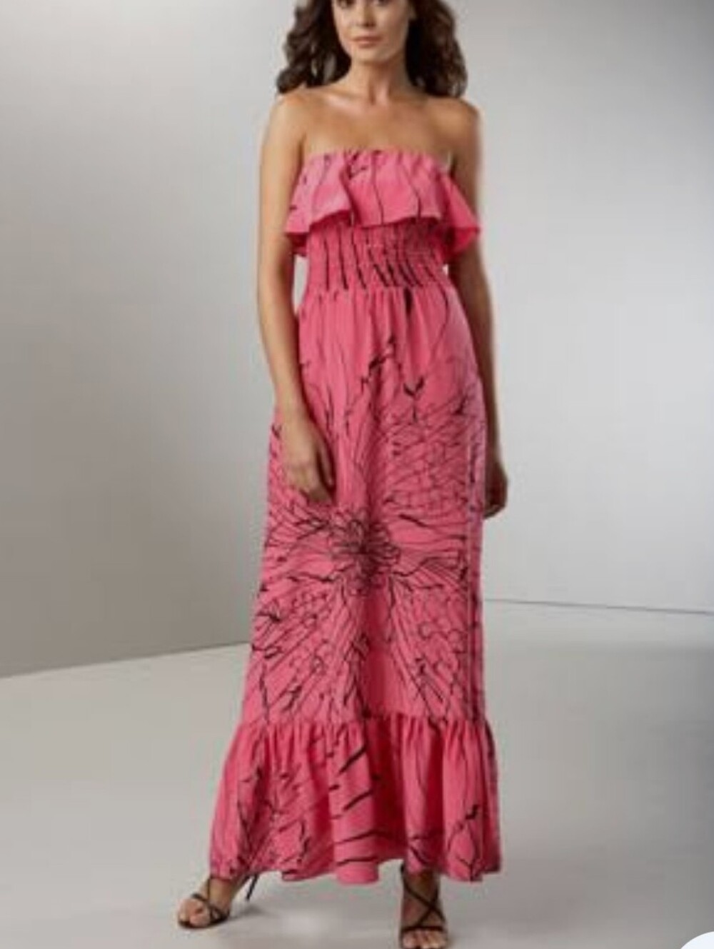 Jay Godfrey strapless maxi dress  vibrant pink 100% silk  Size 8 Nwot
